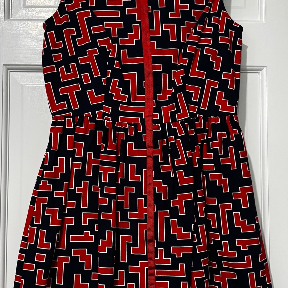 Macy's Fashion Star Red and Black Geometric Dress